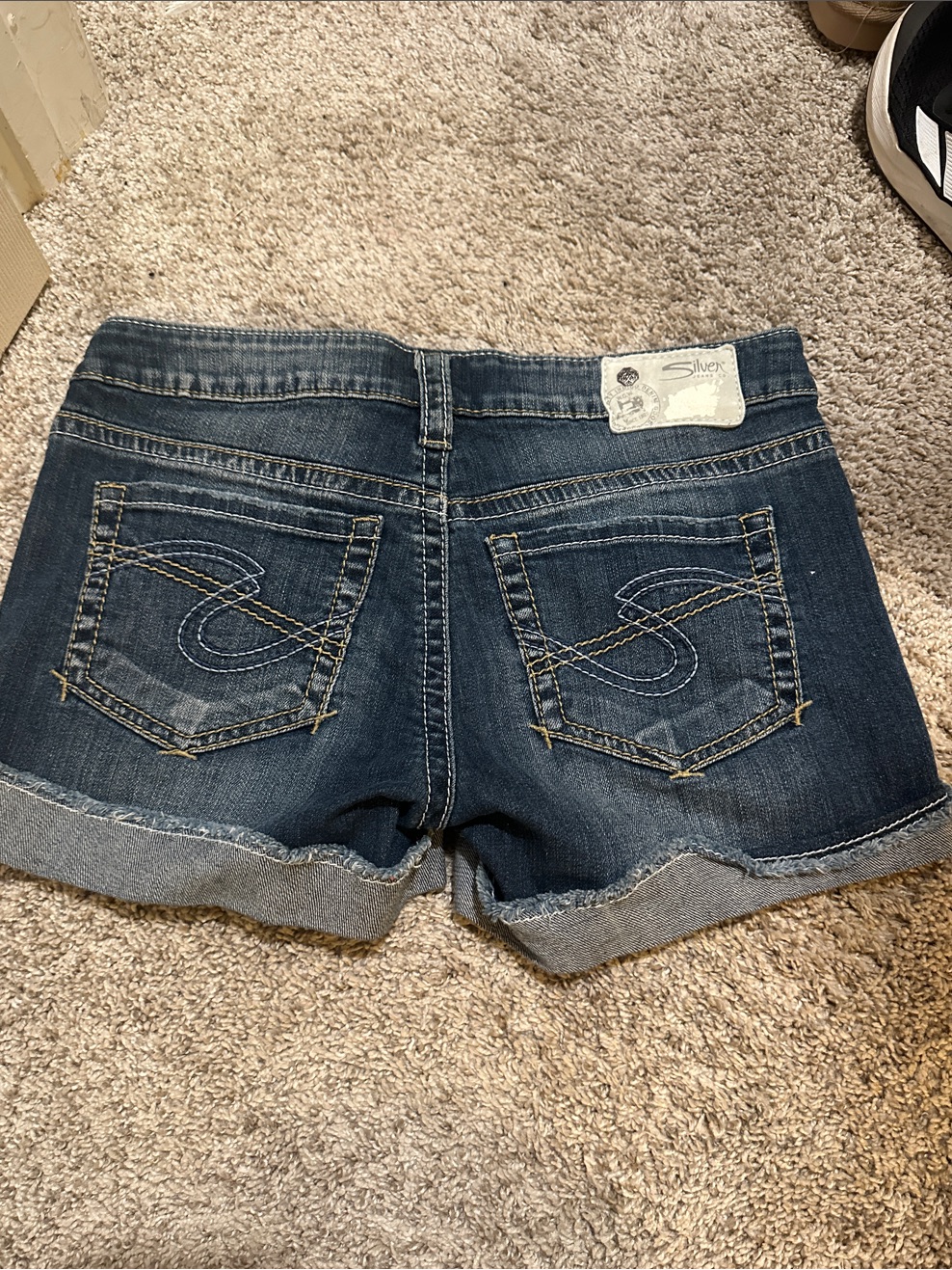 Silver Jeans Indigo Denim Cuffed Shorts